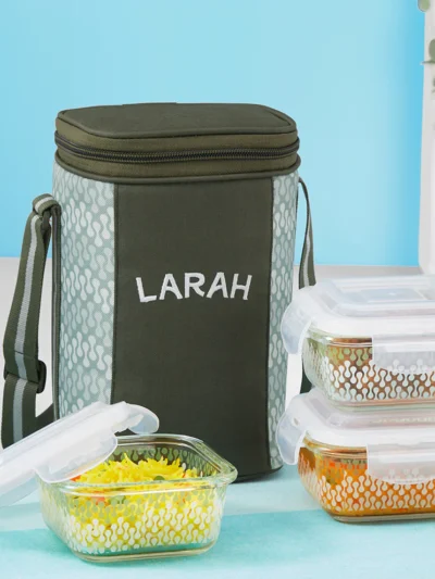 Larah Gracia Square Glass Lunchbox