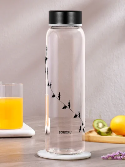 Crysto Black Krip Glass Bottle