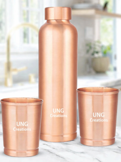 Eco Copper Bottle & Glass Set