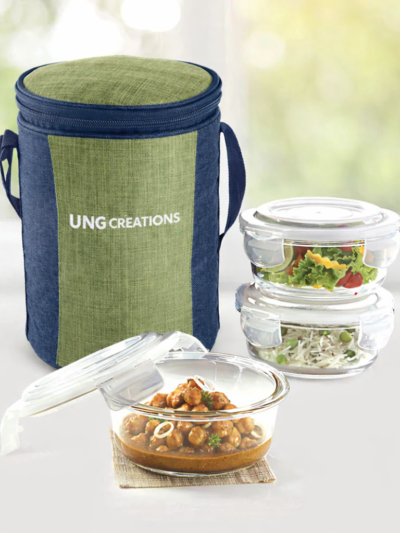 Eateasy Round Glass Lunchbox