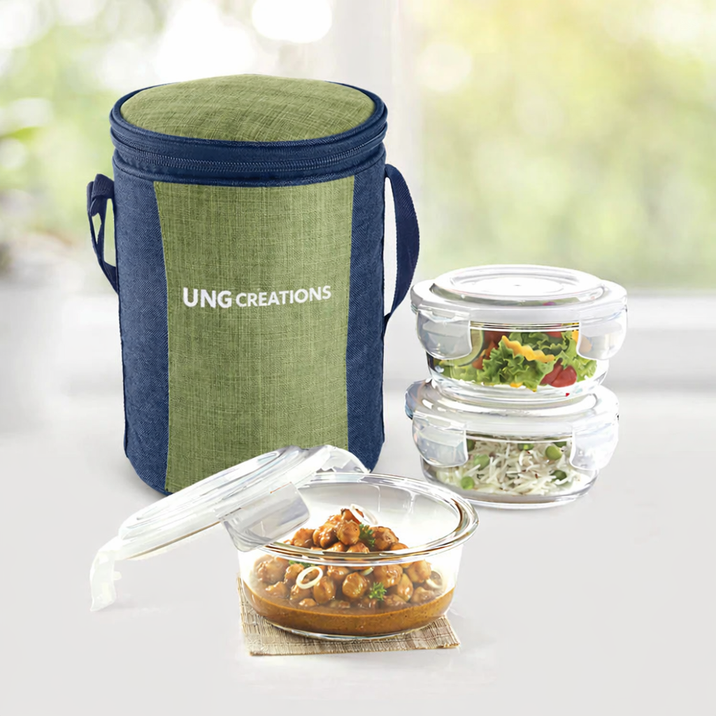 Eateasy Round Glass Lunchbox