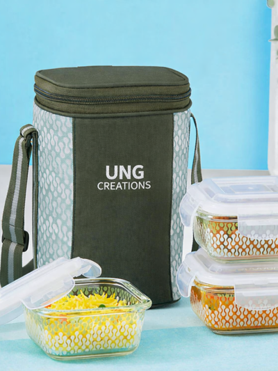 Larah Gracia Square Glass Lunchbox