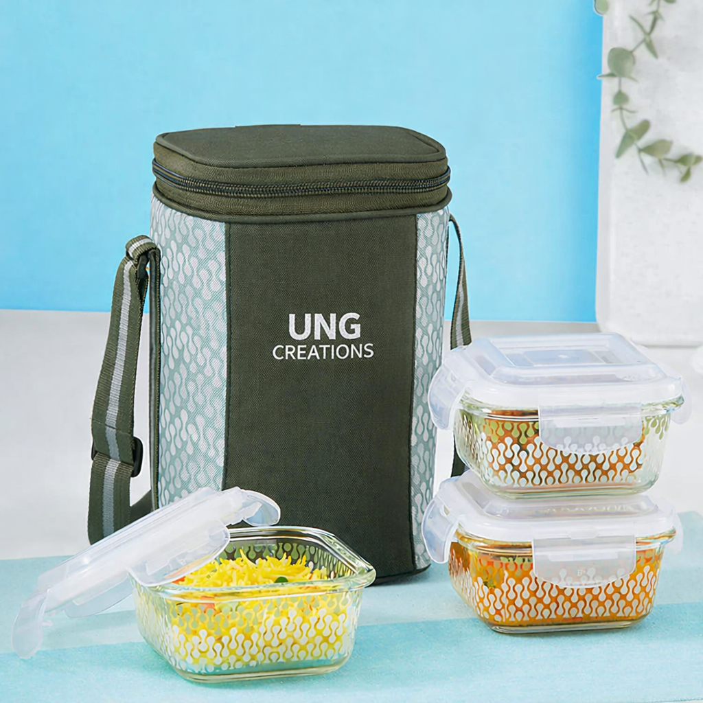 Larah Gracia Square Glass Lunchbox