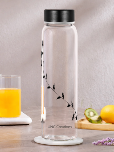 Crysto Black Krip Glass Bottle