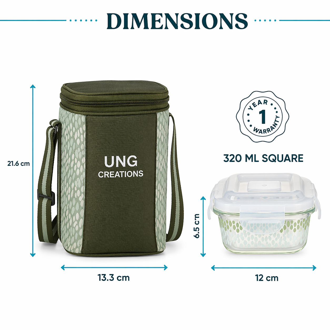 Larah Gracia Square Glass Lunchbox - Image 3