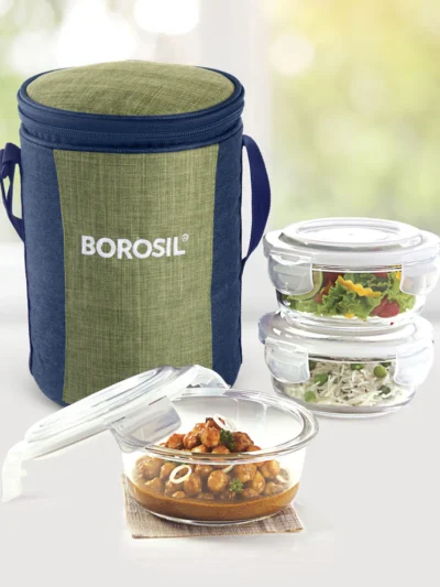 Eateasy Round Glass Lunchbox