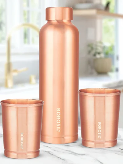 Eco Copper Bottle & Glass Set